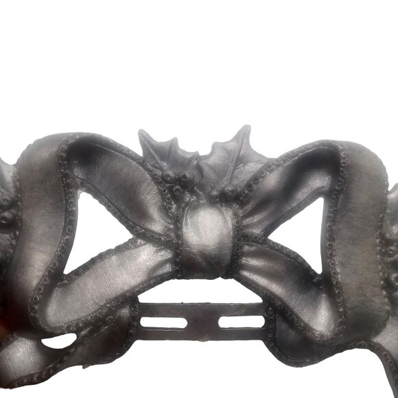 Metzke Pewter Signed1989 Bowtie Holly Hanging Christmas Design Rare Find Vintage - Picture 3 of 10